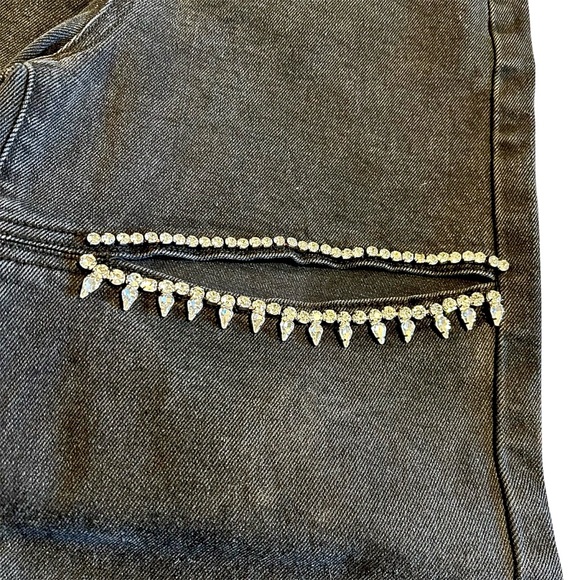 Blue B Ultra High Rise Wide Leg Rhinestone Stretch Jean - Picture 13 of 13